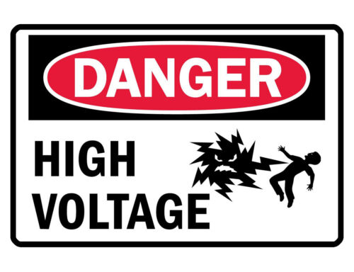 DANGER HIGH VOLTAGE Sign CUSTO - Home Cinema Logo ulasan dan harga