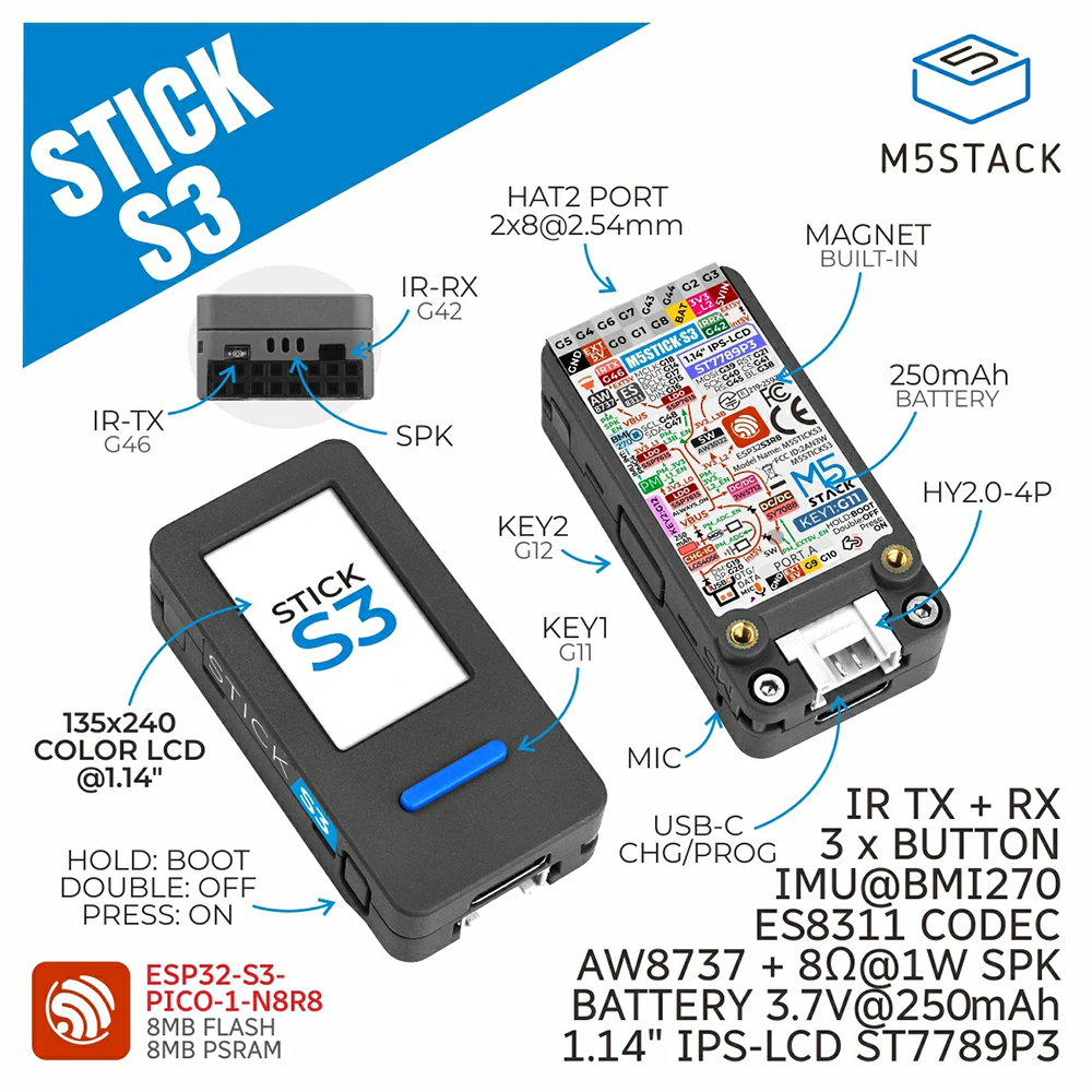 M5Stack M5StickS3 ESP32-S3 IoT - Home Cinema Kit ulasan dan harga