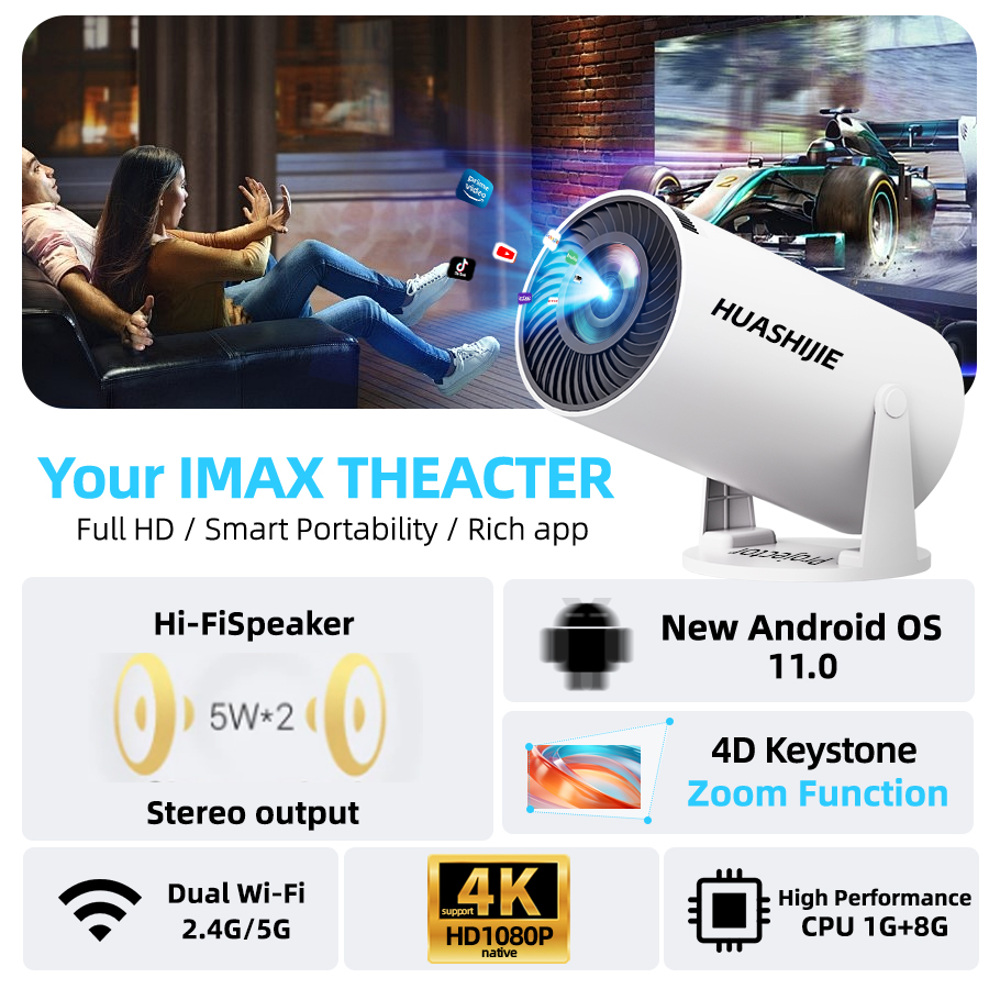4K home theater projector, bui - Home Cinema Gifts ulasan dan harga