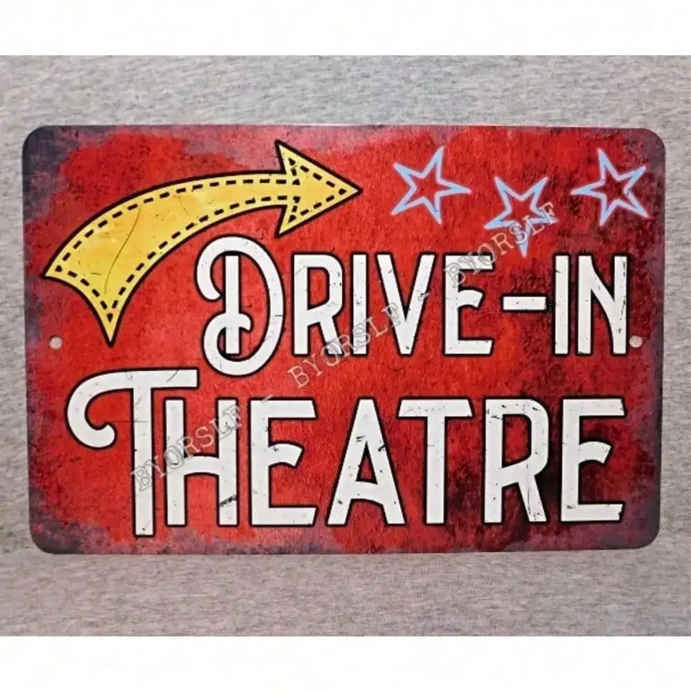 Metal Drive-in Theatre Sign 8x - Home Cinema Gifts ulasan dan harga